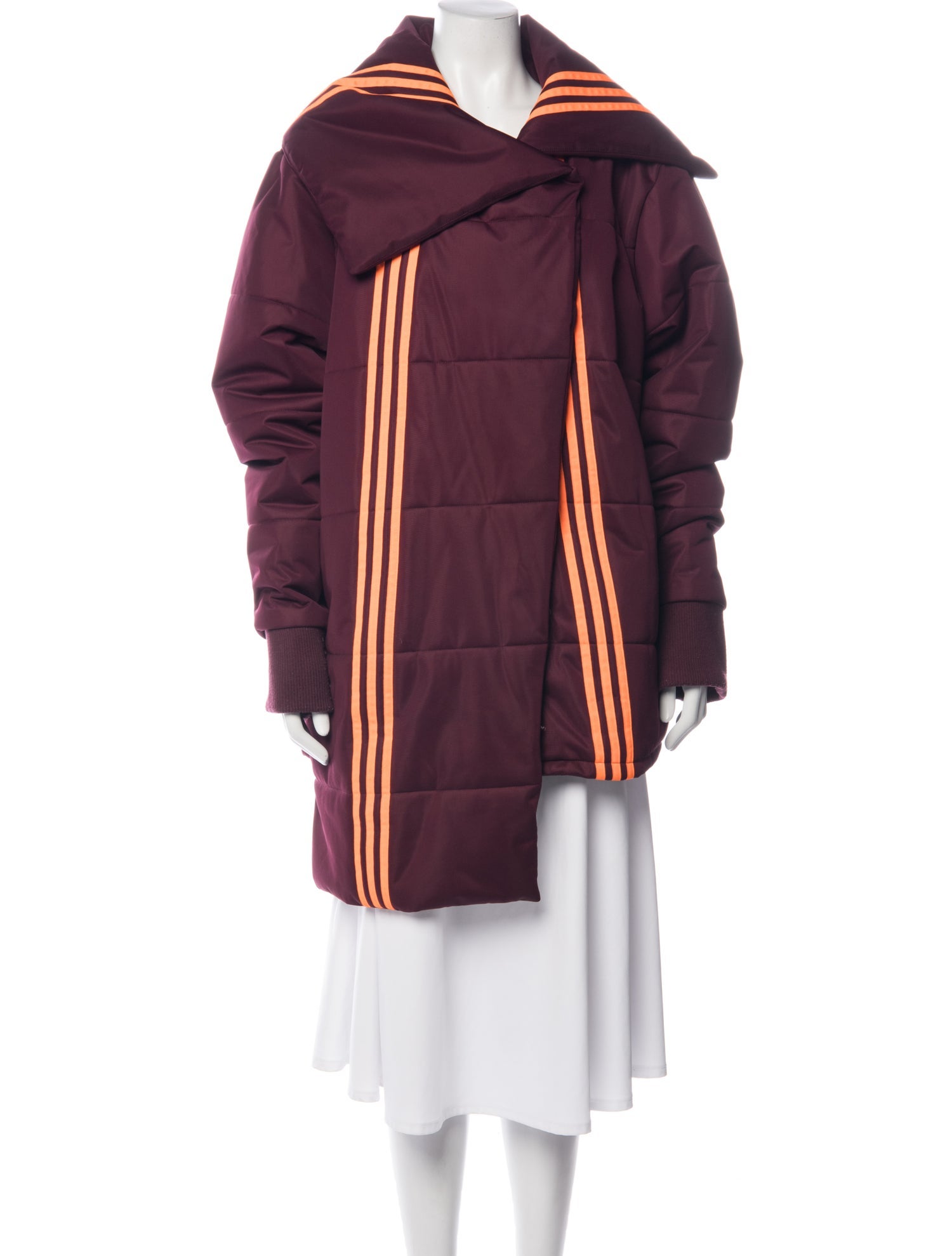 adidas ivy park asymmetrical dress maroon x Jacket - Burgundy Jackets, Clothing - WAIVP27751 Long sleeves LaDivine CK703W Ruffle Hem Back Necklace Length:11