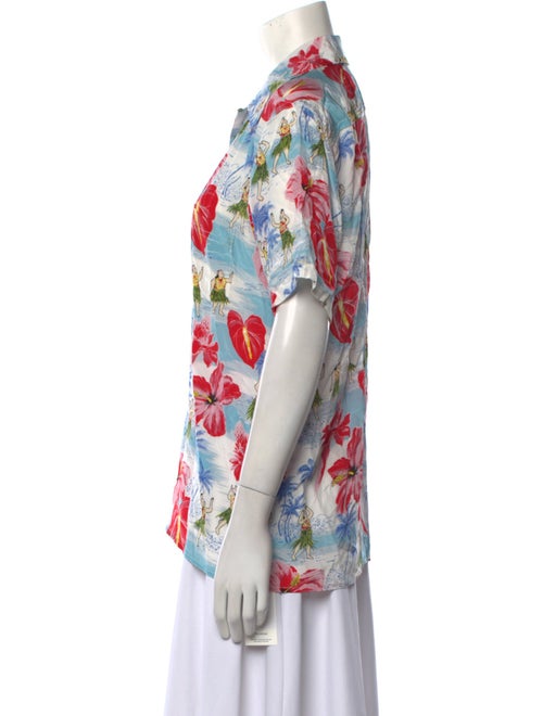 Avanti Silk Printed Button-Up Top