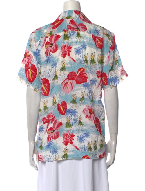Avanti Silk Printed Button-Up Top