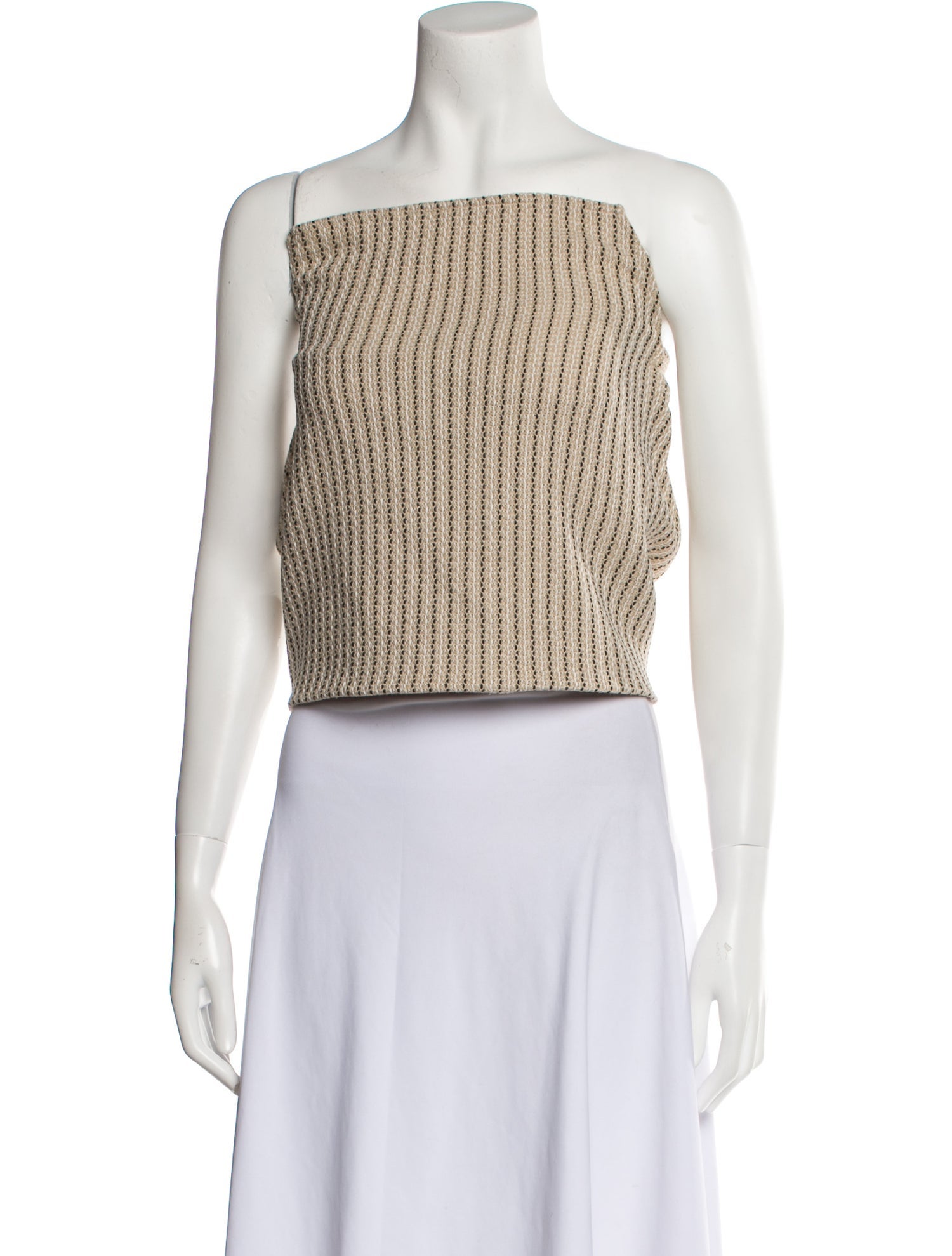 Aaizél Striped Strapless Crop Top