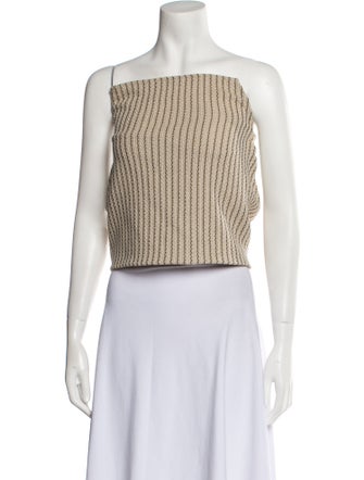 Aaizél Striped Strapless Crop Top