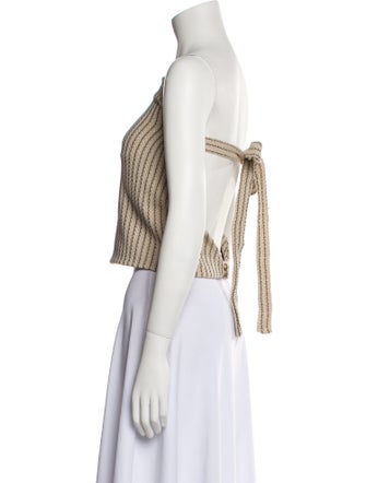 Aaizél Striped Strapless Crop Top