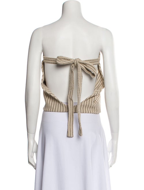 Aaizél Striped Strapless Crop Top