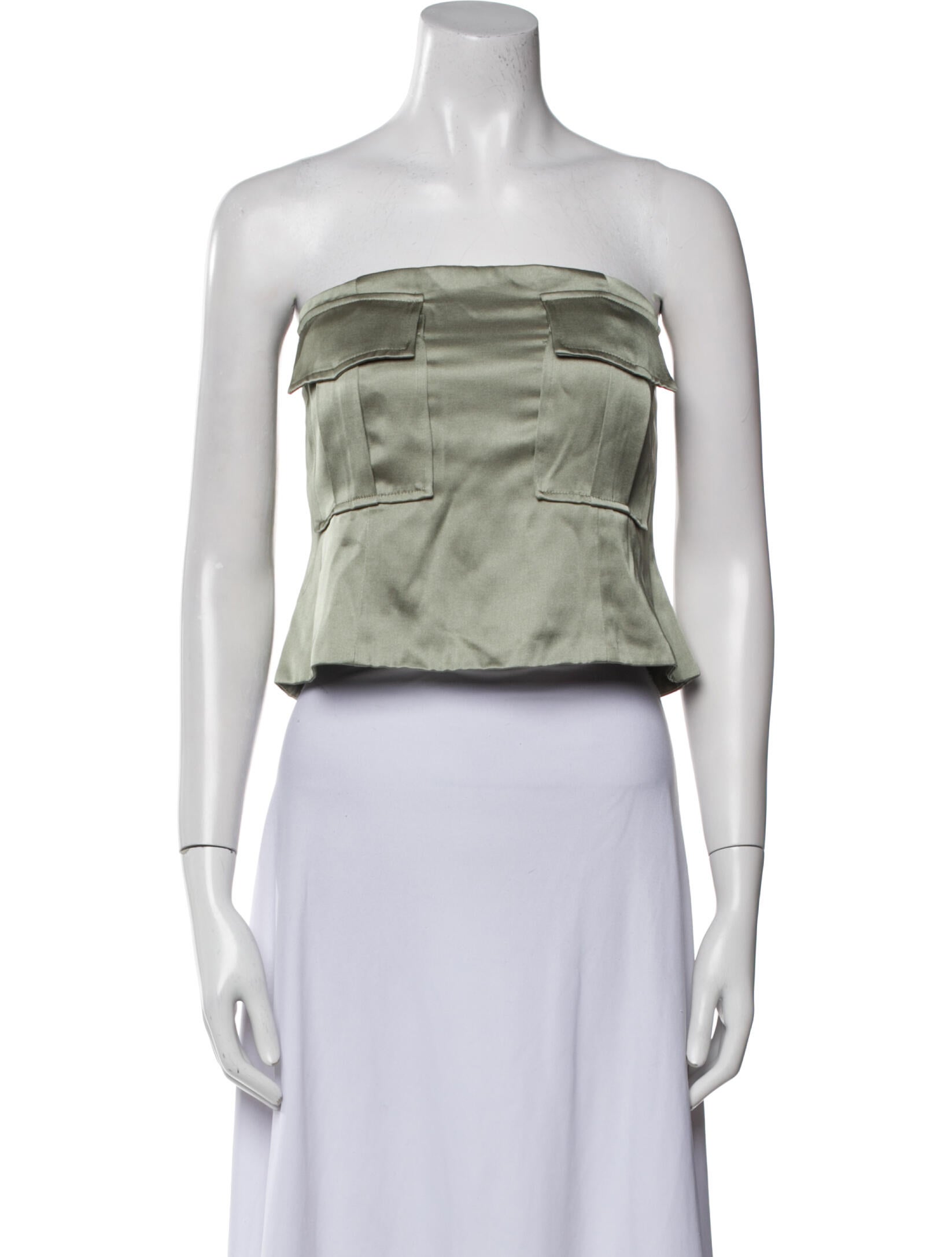Aaizél Silk Strapless Crop Top w/ Tags