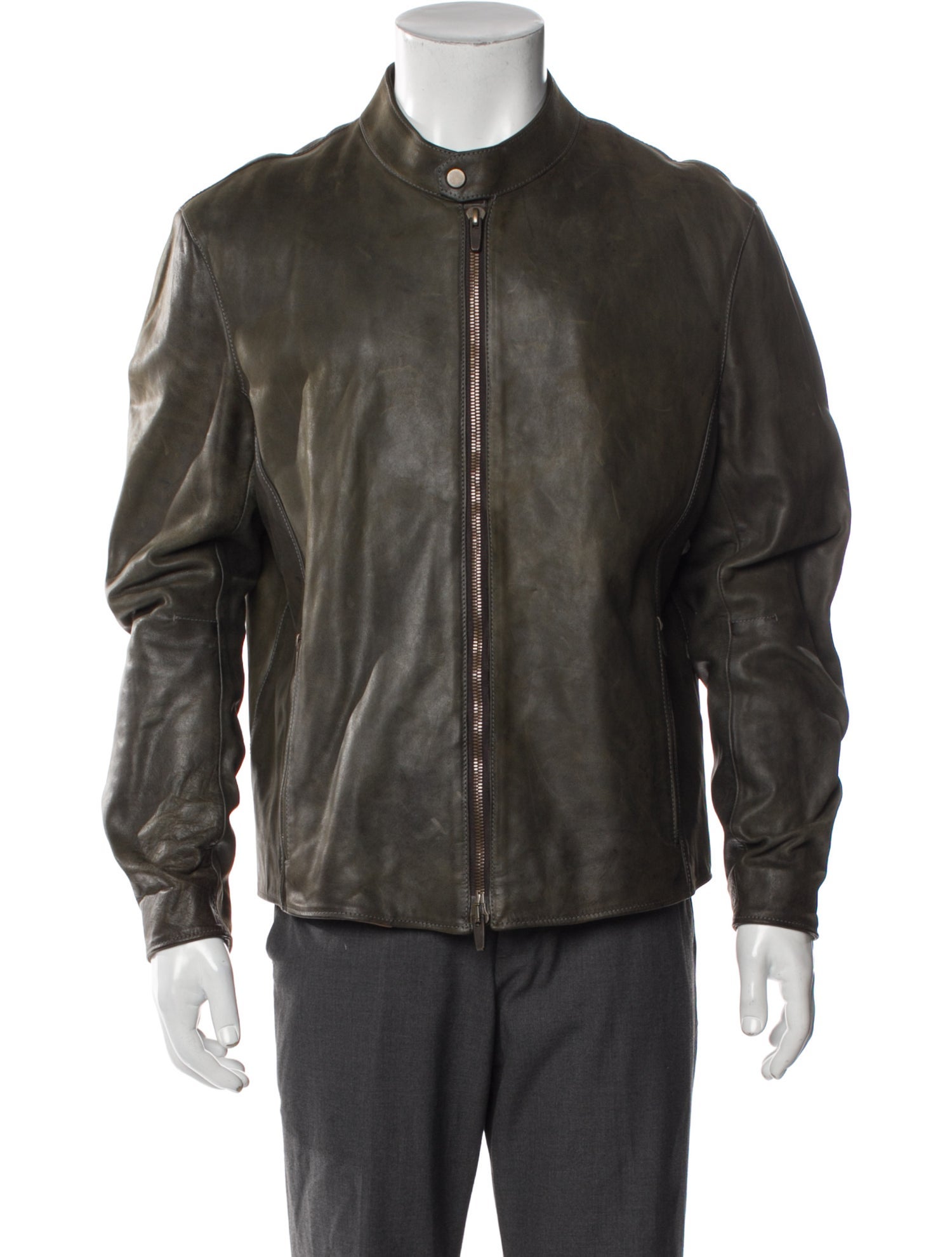 Ajmone Leather Moto Jacket