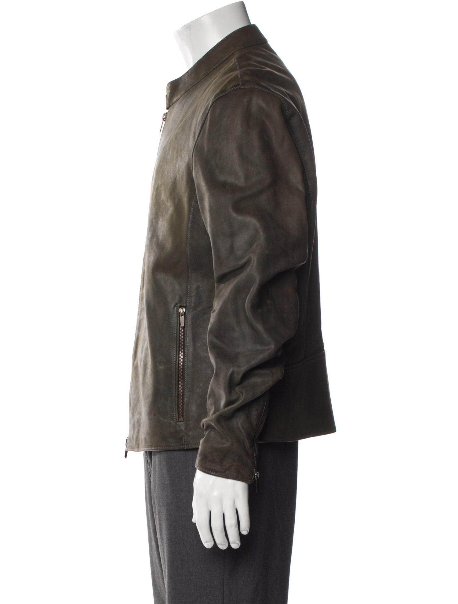 Ajmone Leather Moto Jacket