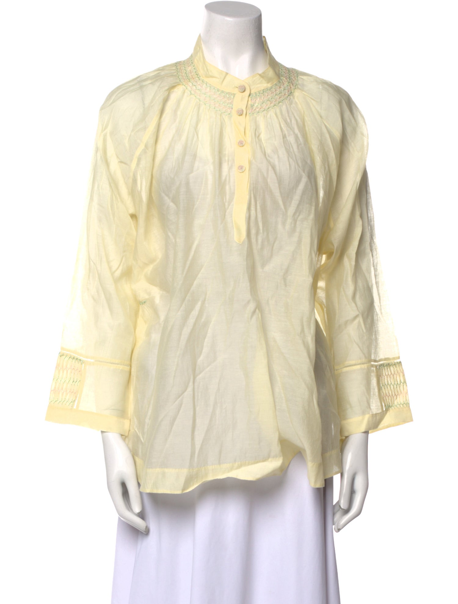Eka Mock Neck Three-Quarter Sleeve Blouse w/ Tags