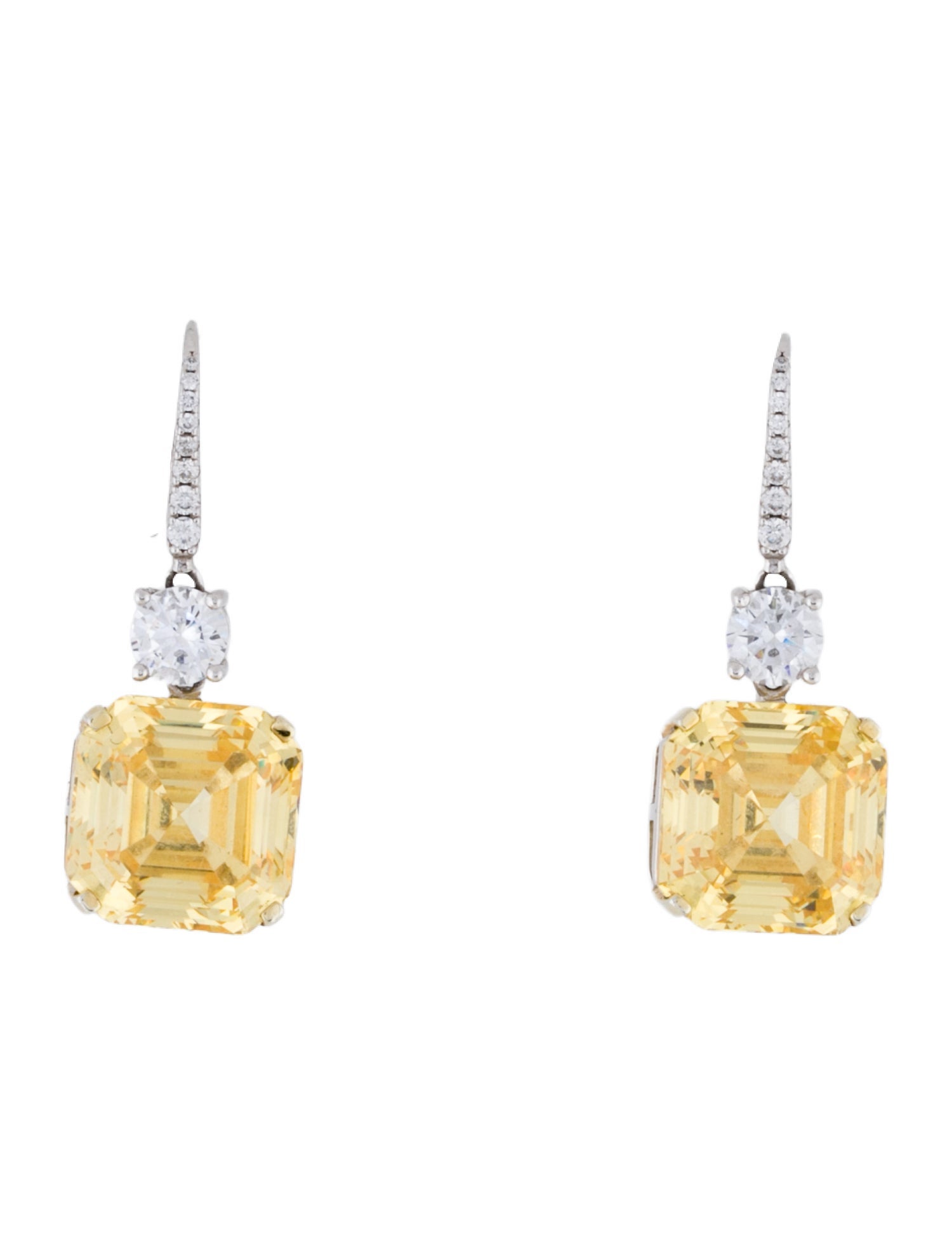 Anna Zuckerman Crystal Soleil D'or Canary Drop Earrings