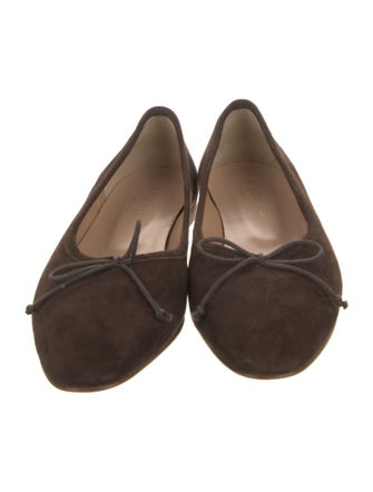 A. Soliani Suede Bow Accents Ballet Flats