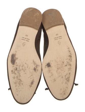 A. Soliani Suede Bow Accents Ballet Flats