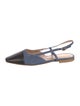 A. Soliani Leather Colorblock Pattern Slingback Flats