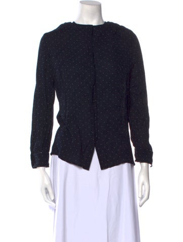 Akris Punto Tops Polka Dot Print Crew Neck Top M