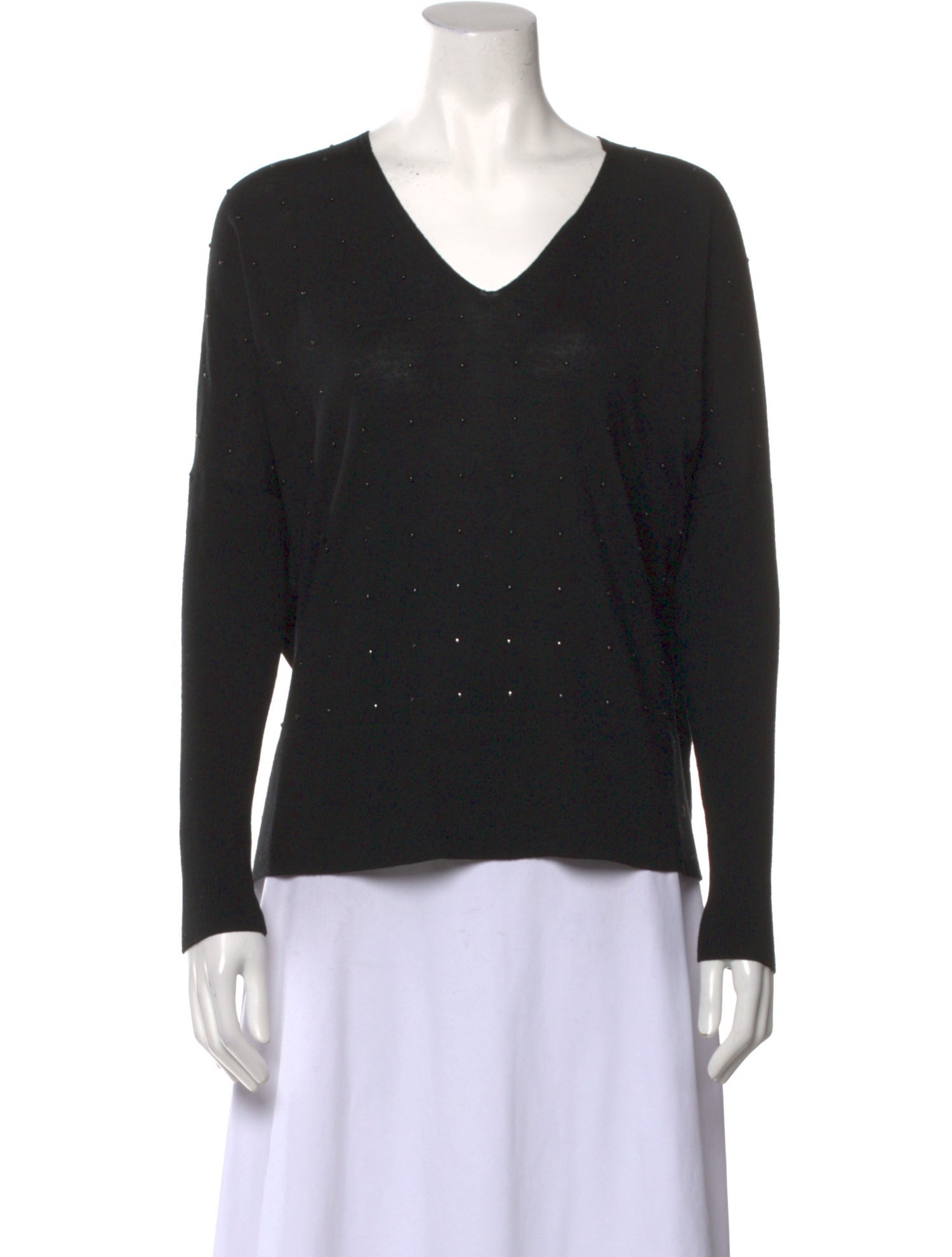 Akris Punto V-Neck Long Sleeve Top