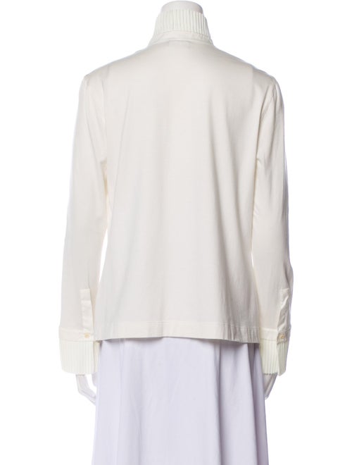 Akris Punto Mock Neck Long Sleeve Button-Up Top