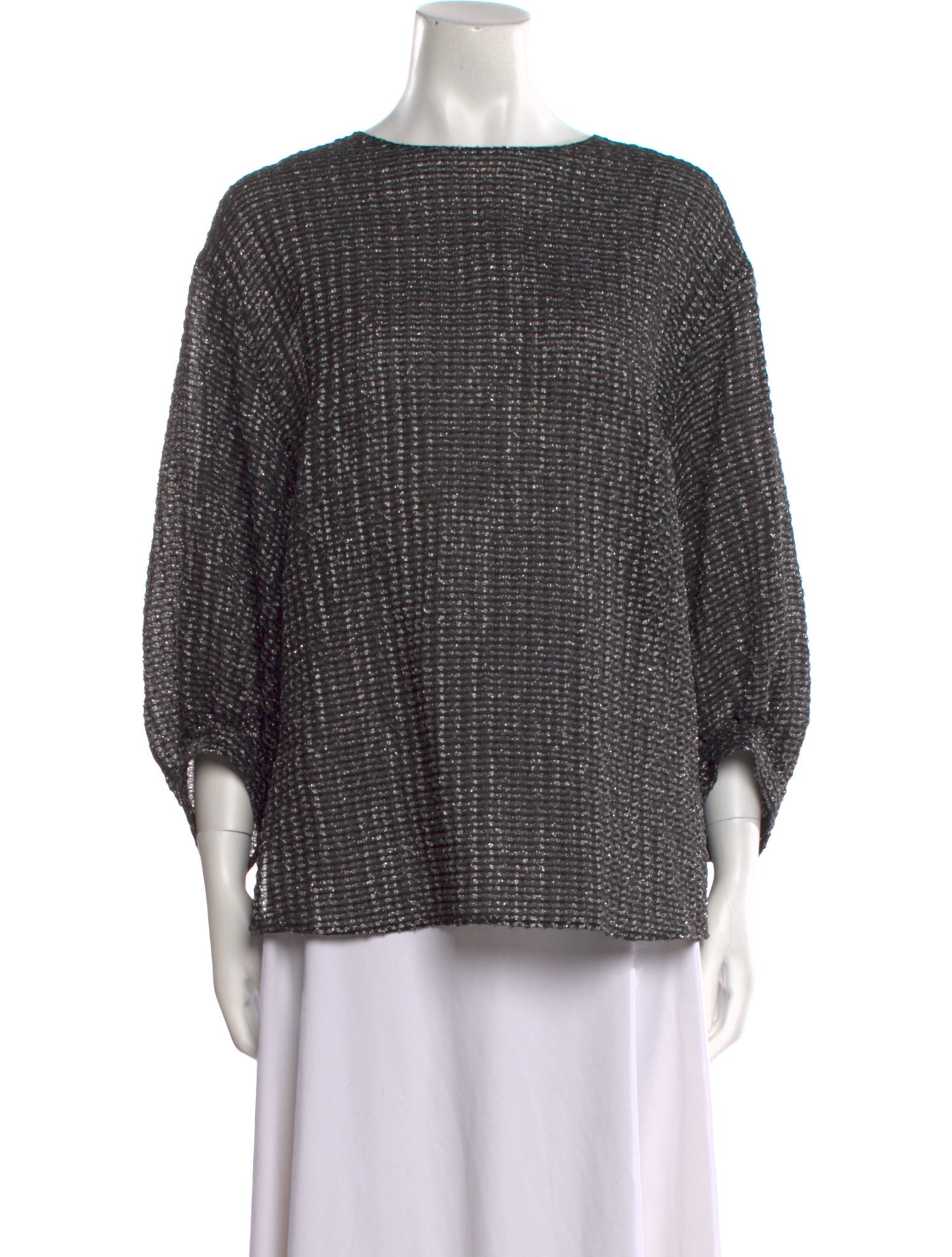 Akris Punto Printed Bateau Neckline Blouse