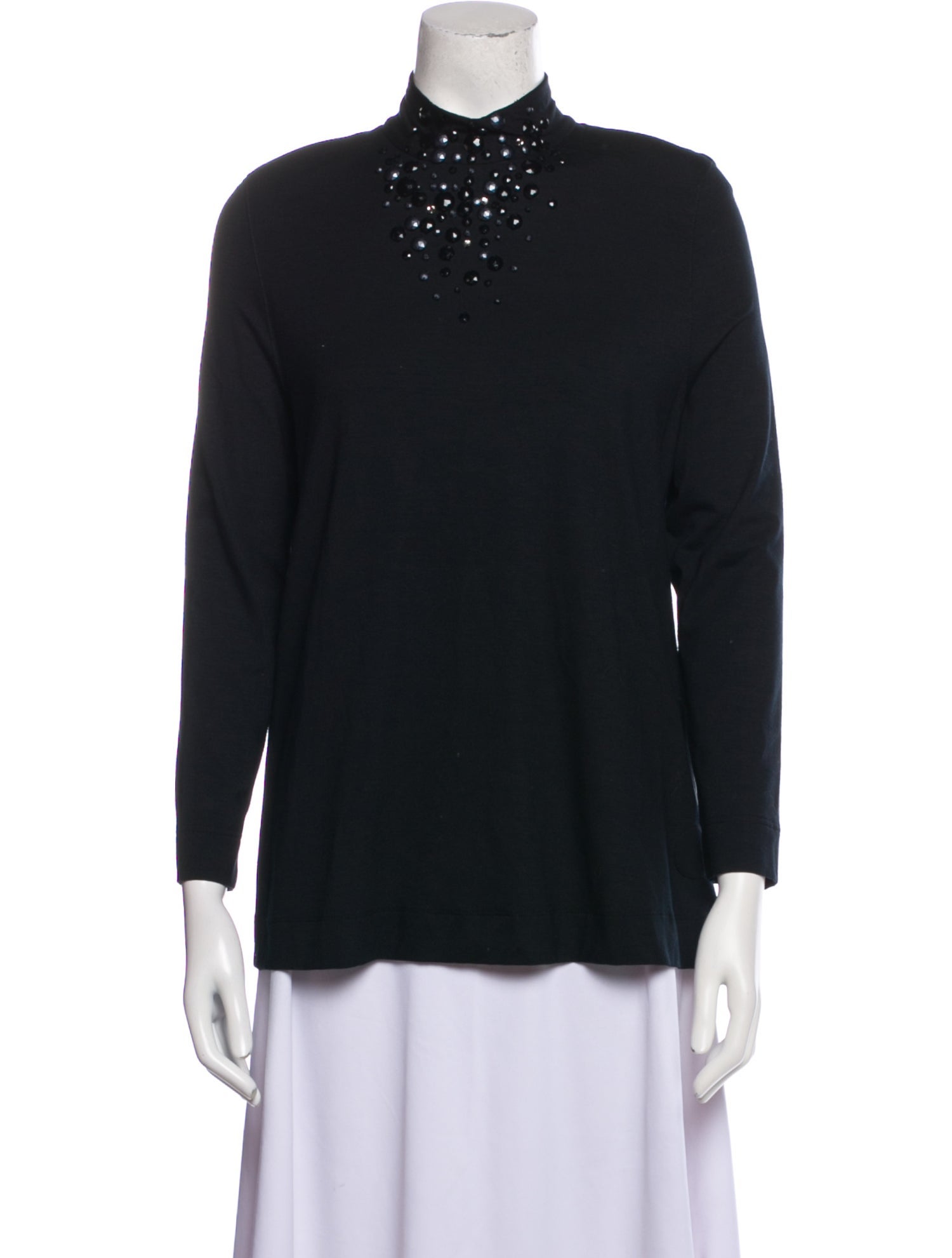 Akris Punto Mock Neck Three-Quarter Sleeve Top