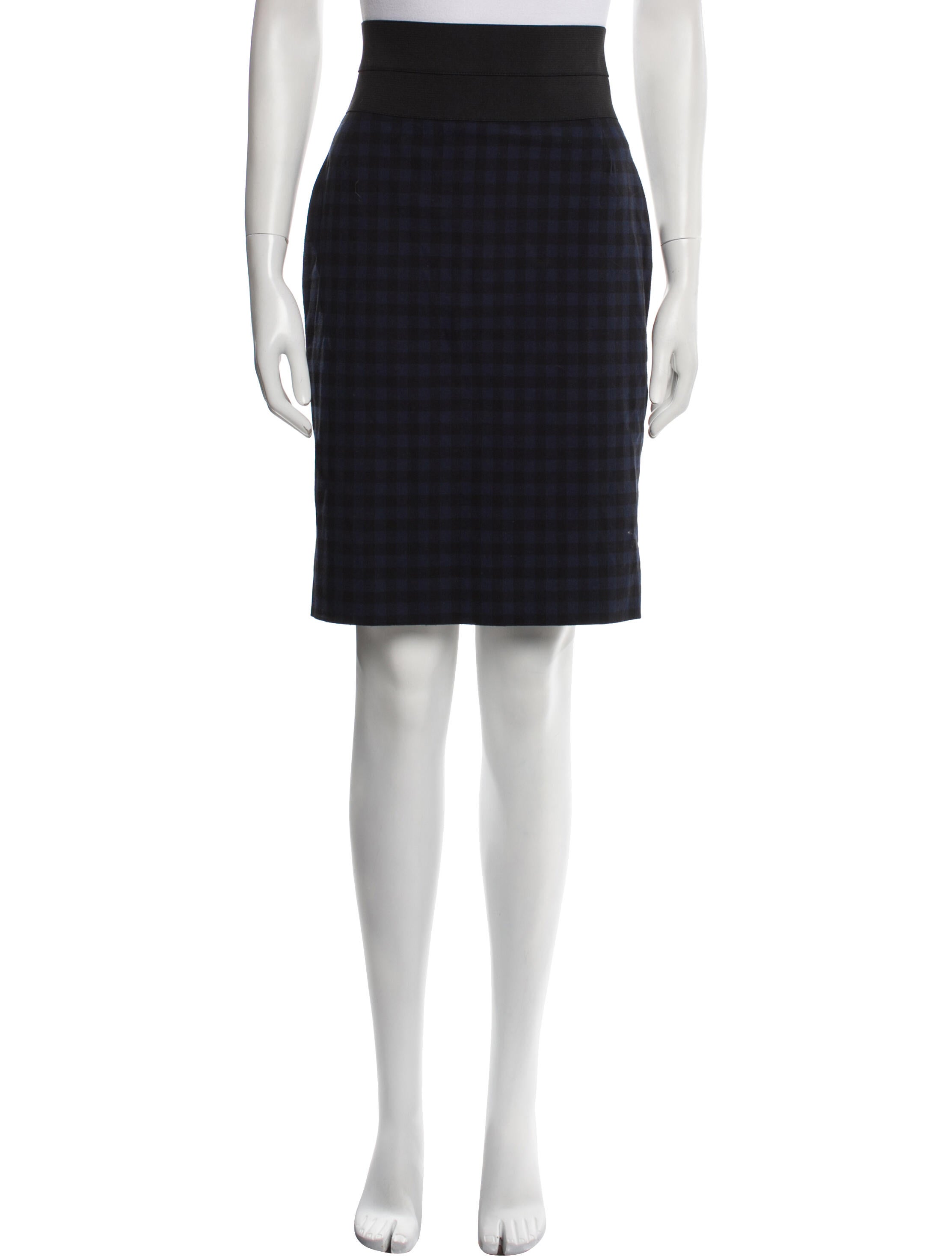 Akris Punto Plaid Print Knee-Length Skirt