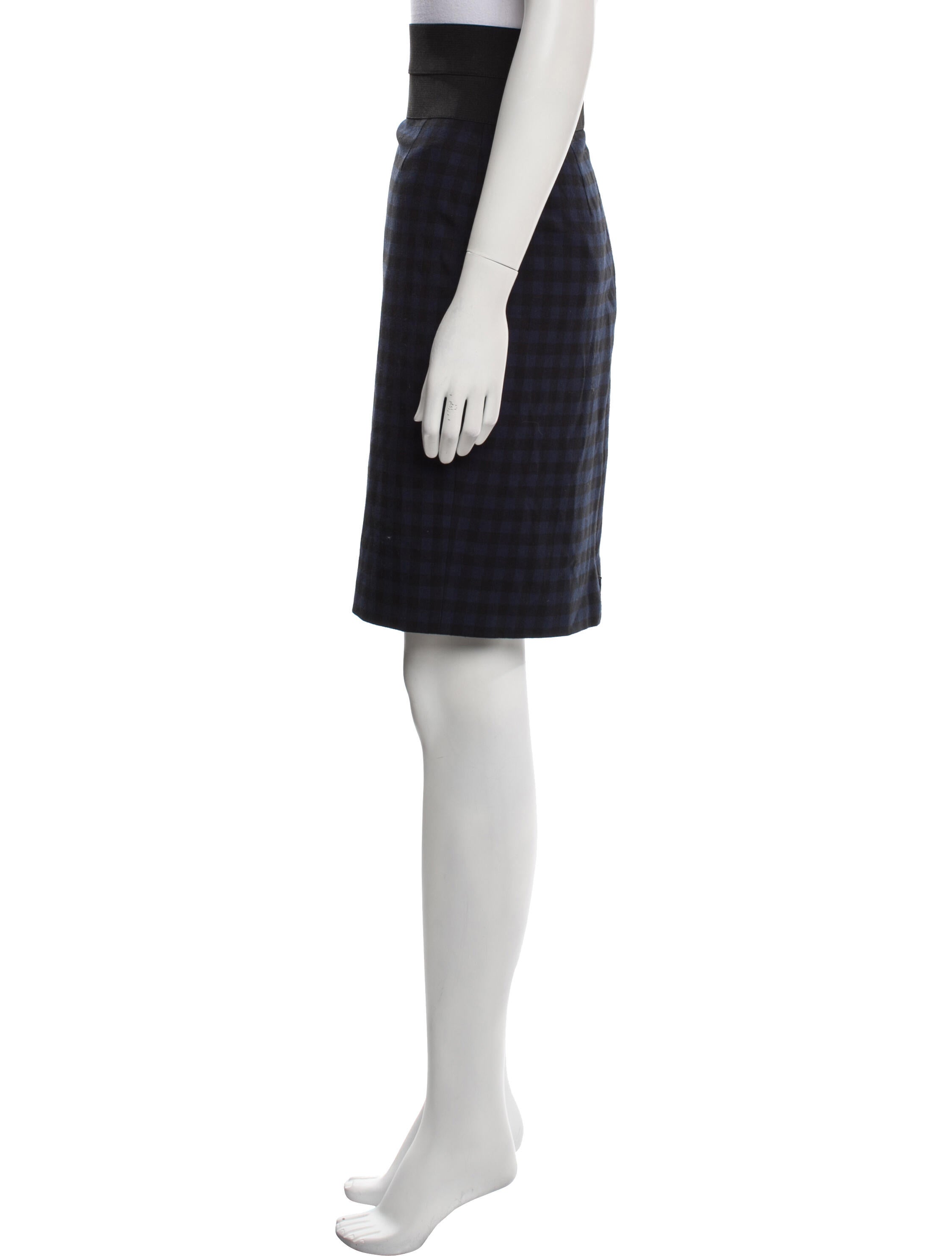 Akris Punto Plaid Print Knee-Length Skirt