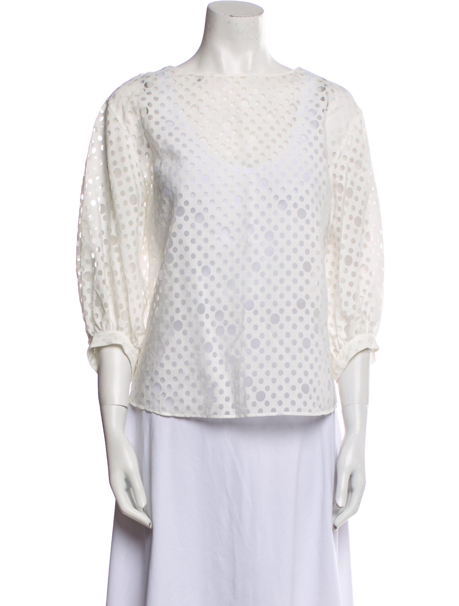 Akris Punto Printed Bateau Neckline Blouse