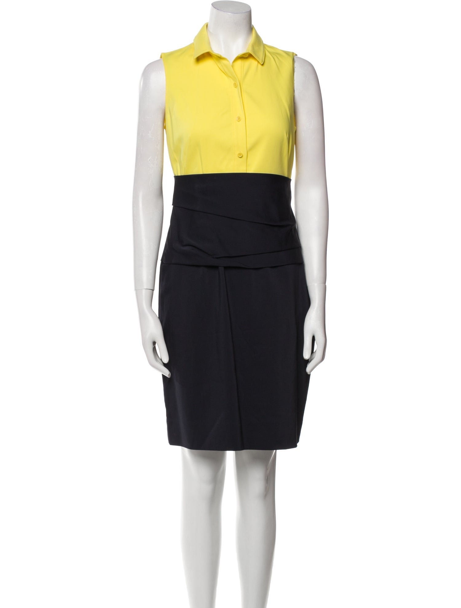 Akris Punto Colorblock Pattern Knee-Length Dress