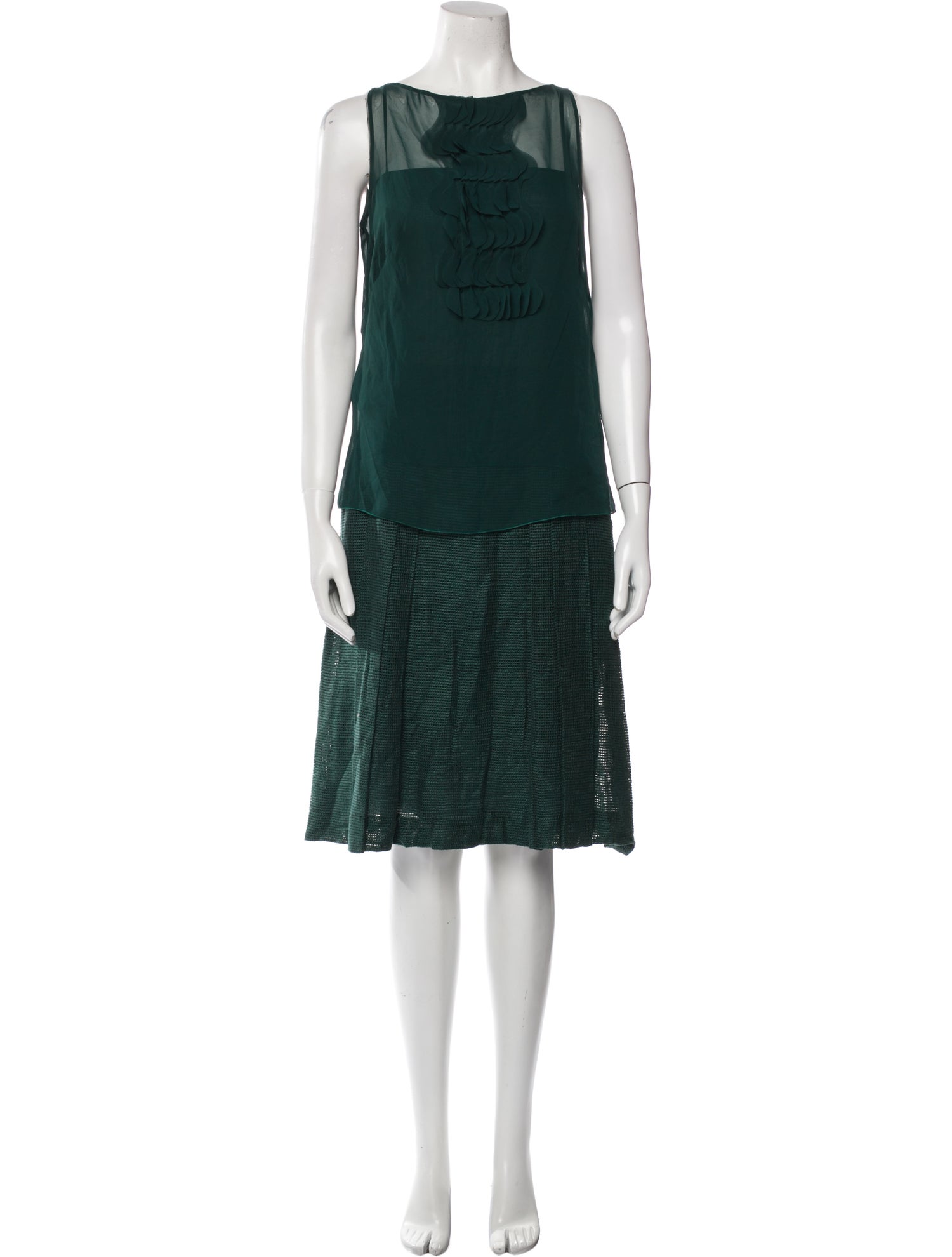 Akris Punto Mesh Accents Skirt Set