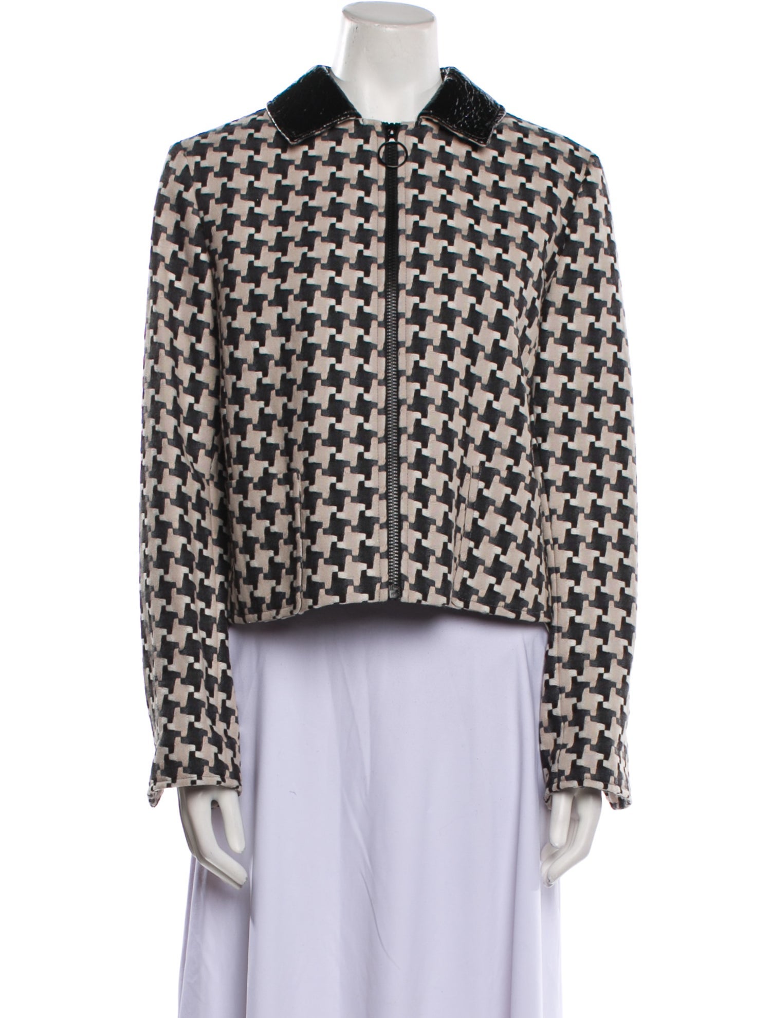 Akris Punto Houndstooth Print Evening Jacket
