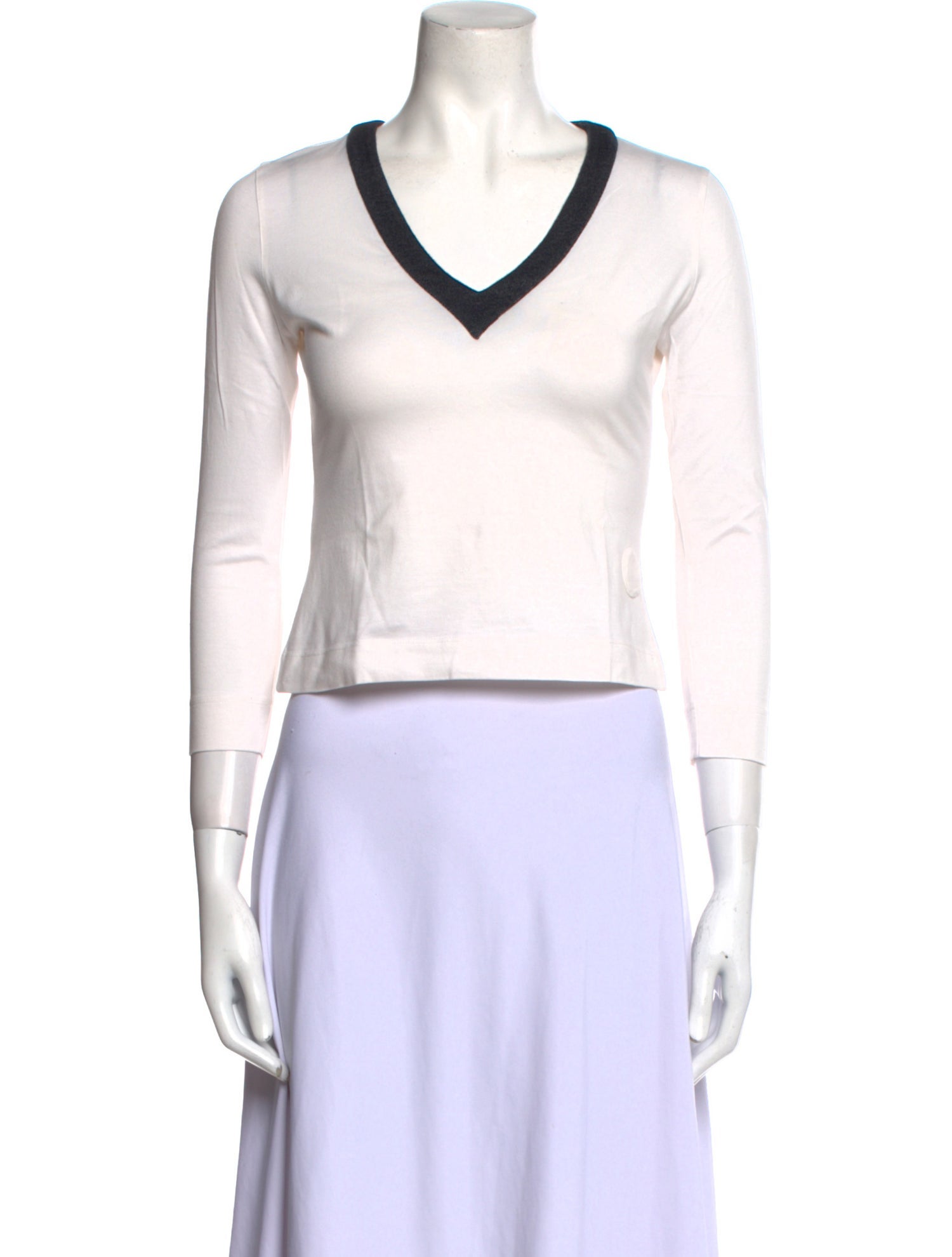 Akris Punto Wool V-Neck Crop Top