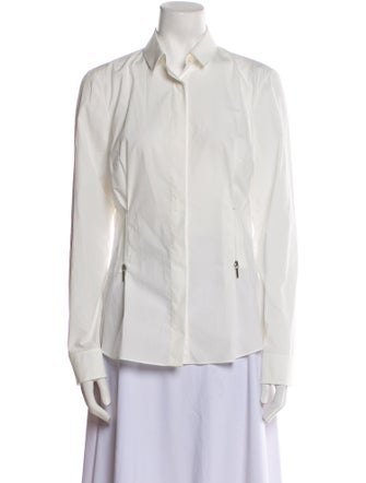 Akris Punto Long Sleeve Button-Up Top