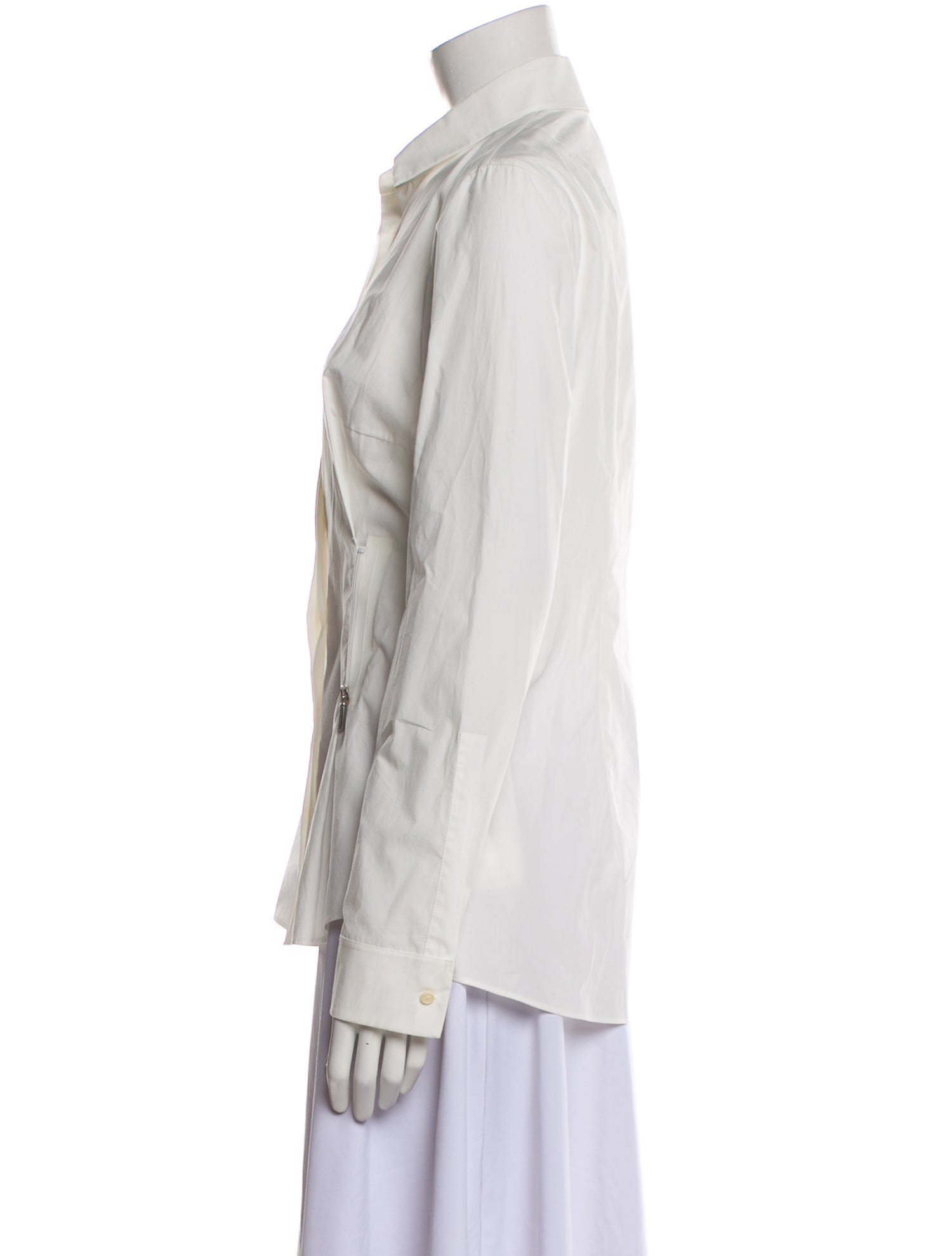 Akris Punto Long Sleeve Button-Up Top