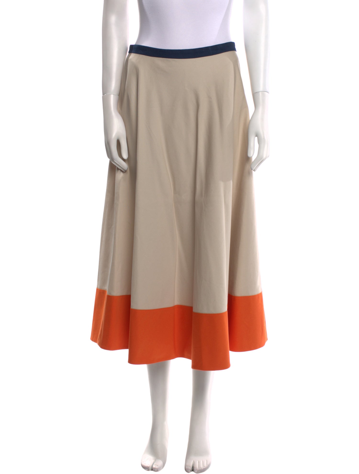 Akris Punto Colorblock Pattern Midi Length Skirt