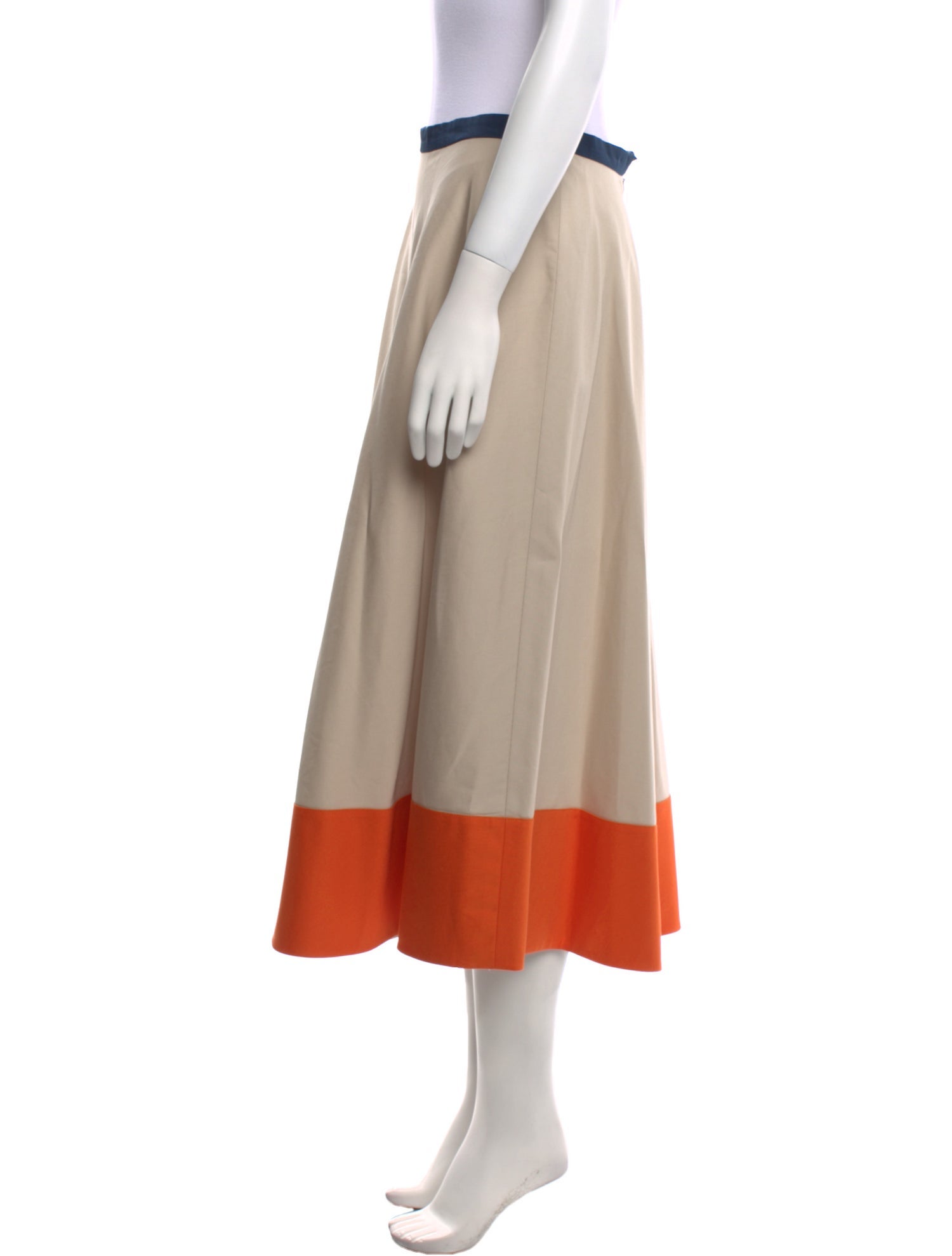 Akris Punto Colorblock Pattern Midi Length Skirt