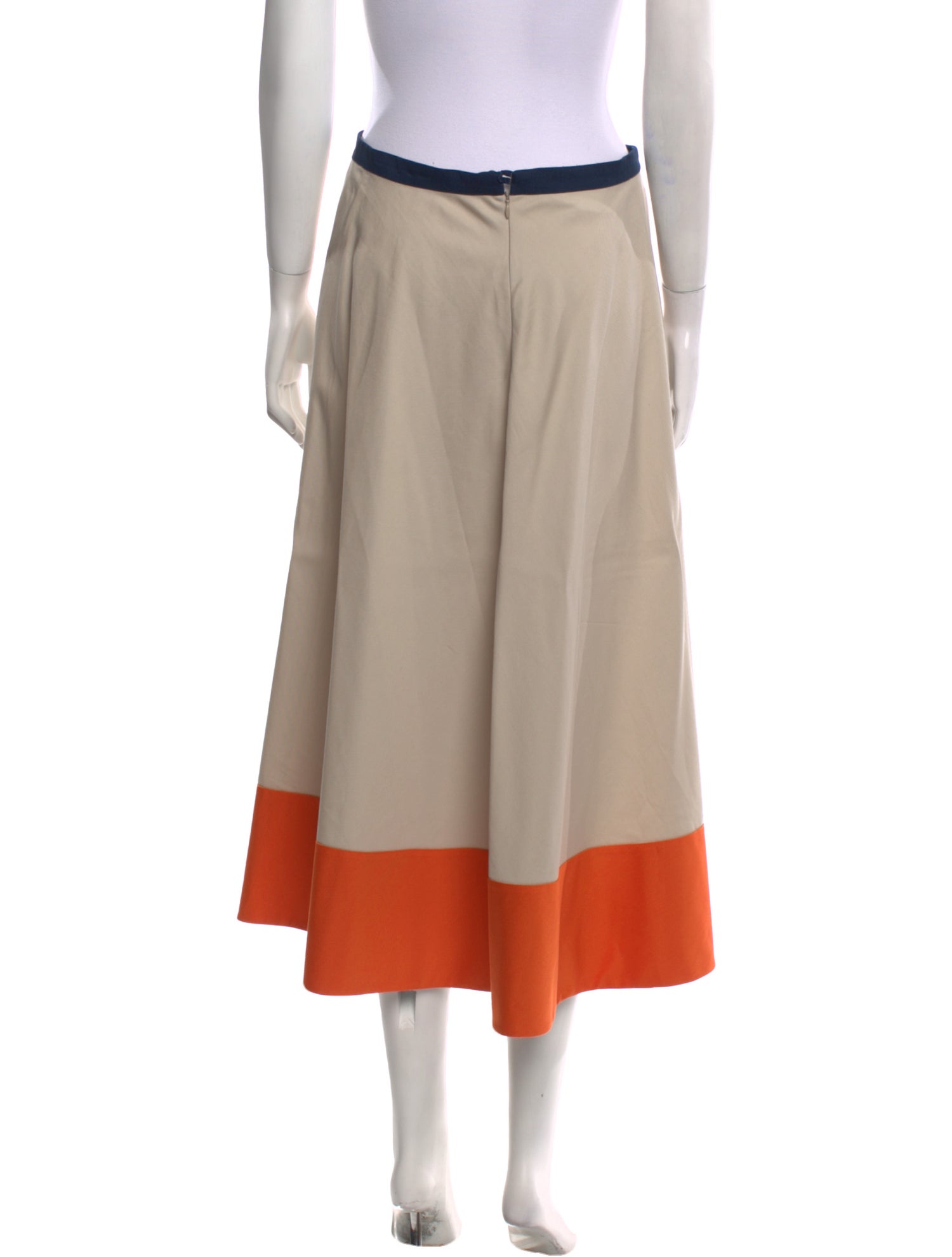 Akris Punto Colorblock Pattern Midi Length Skirt