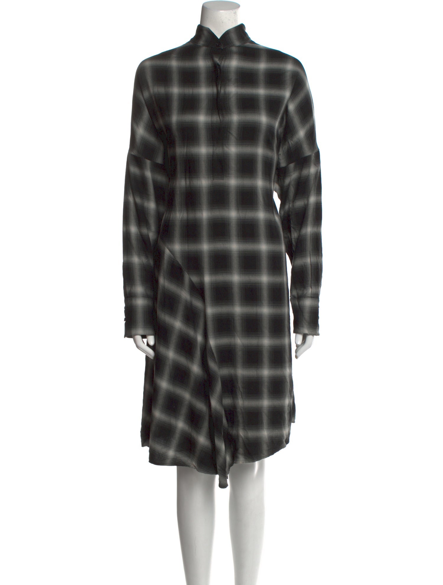 Akris Punto Plaid Print Midi Length Dress