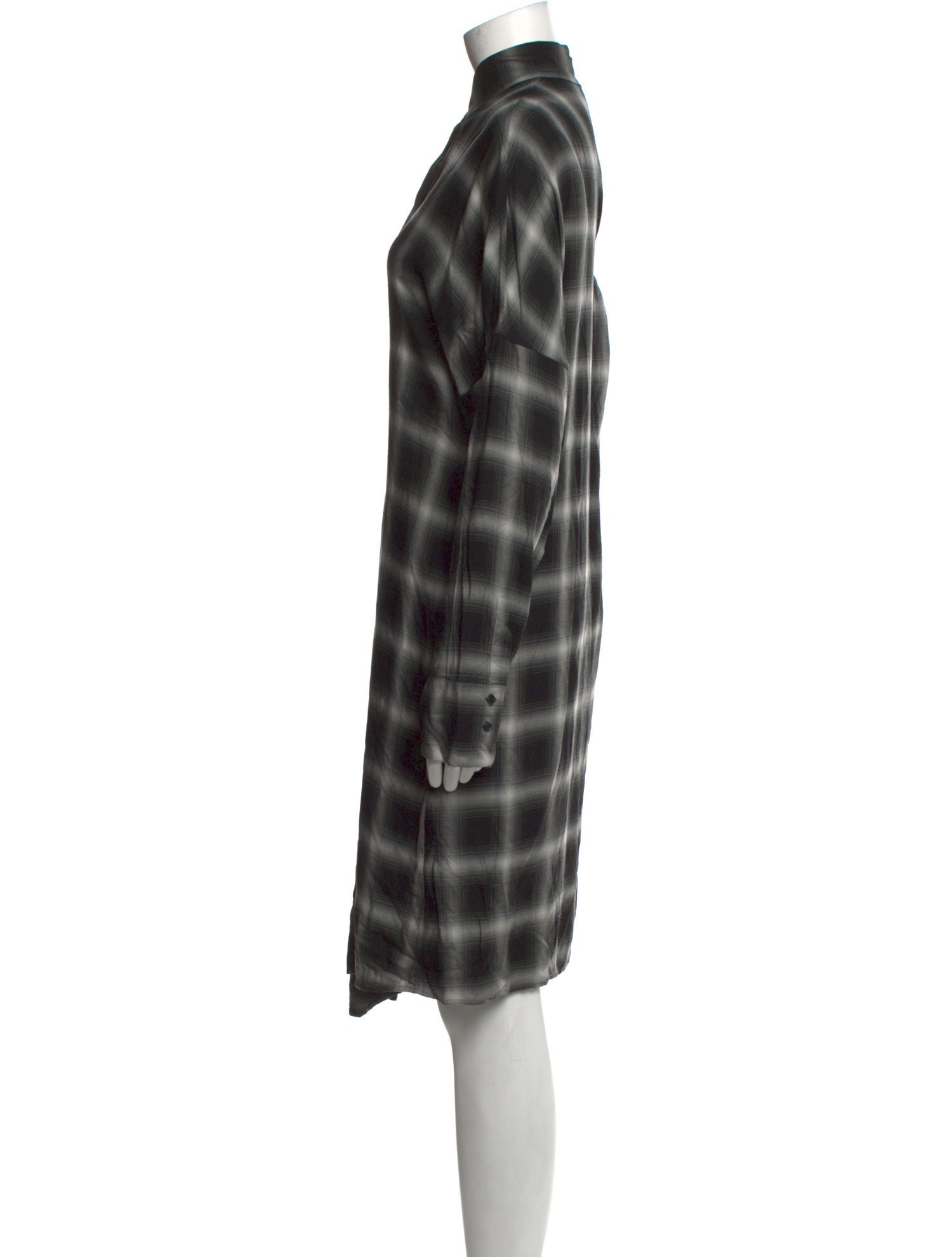 Akris Punto Plaid Print Midi Length Dress