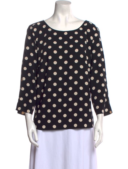 Akris Punto Polka Dot Print Bateau Neckline Blouse