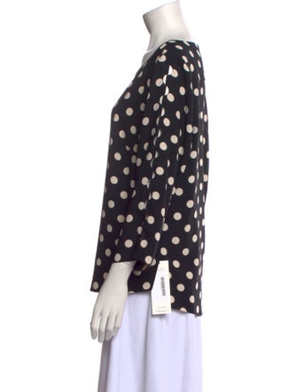 Akris Punto Polka Dot Print Bateau Neckline Blouse