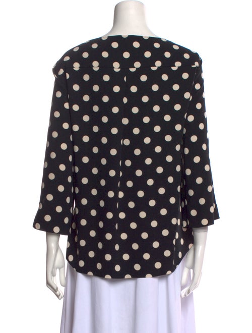 Akris Punto Polka Dot Print Bateau Neckline Blouse