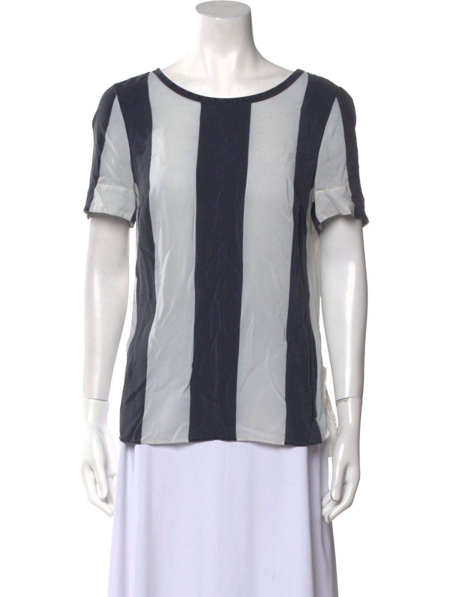 Akris Punto Silk Striped T-Shirt