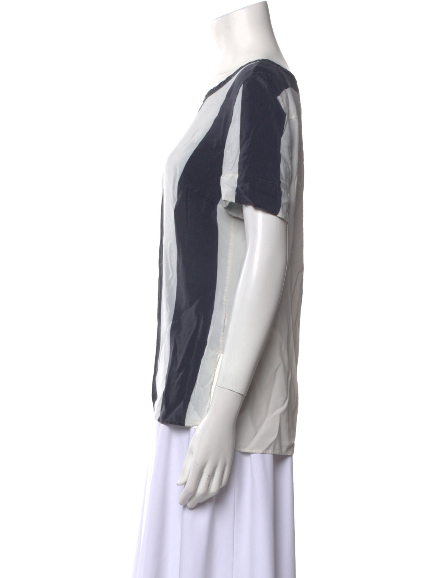 Akris Punto Silk Striped T-Shirt