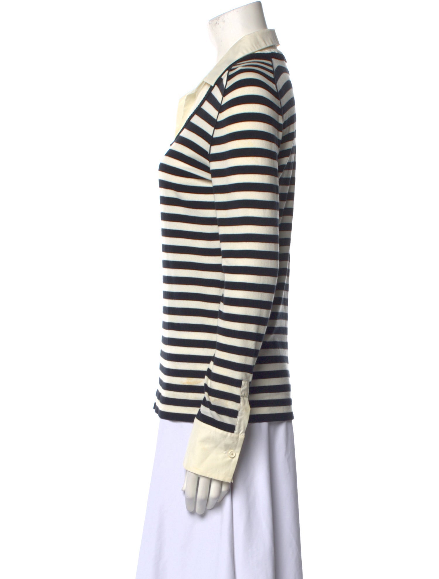 Akris Punto Striped Cowl Neck Top
