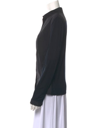 Akris Punto Long Sleeve Button-Up Top