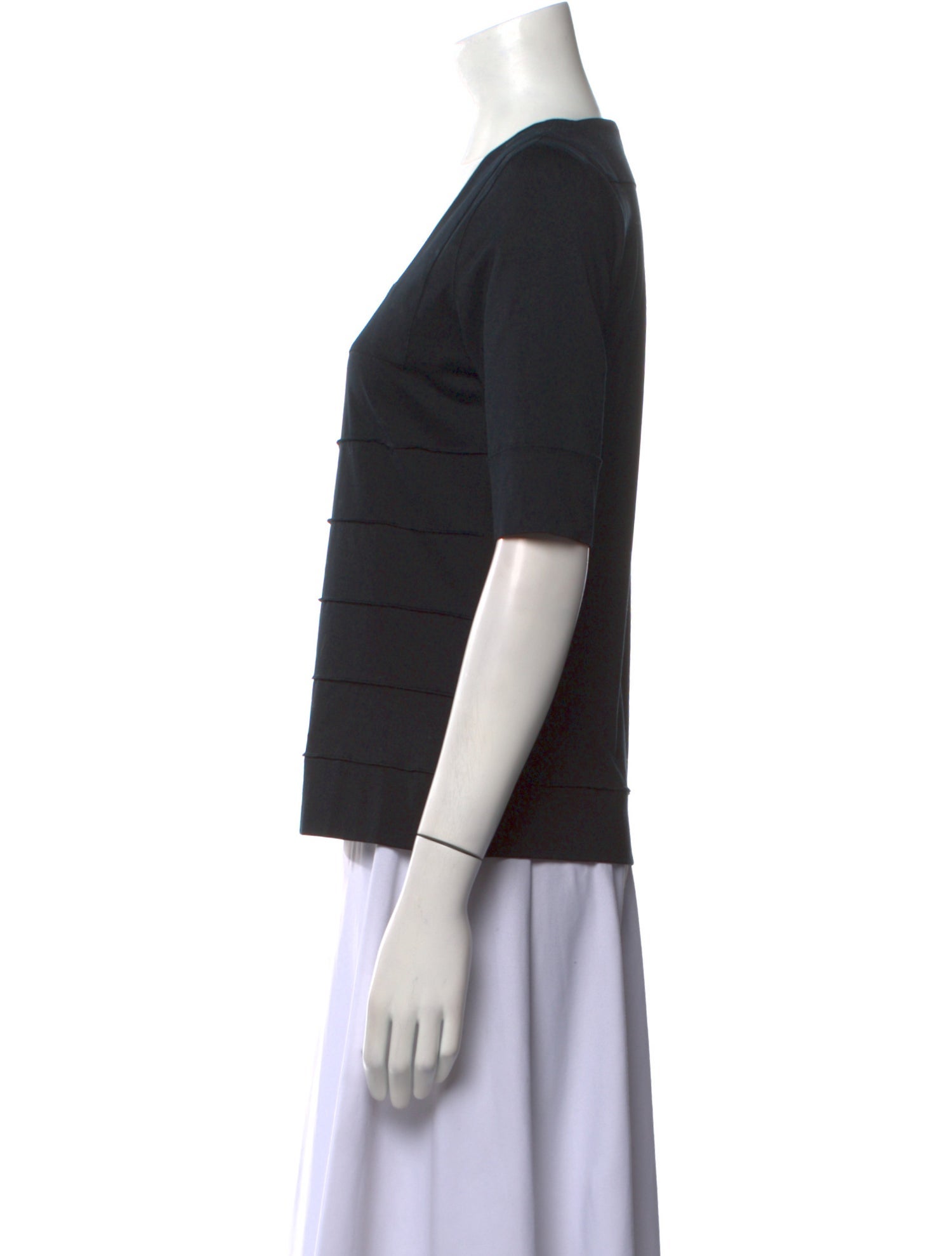 Akris Punto Square Neckline Short Sleeve Top