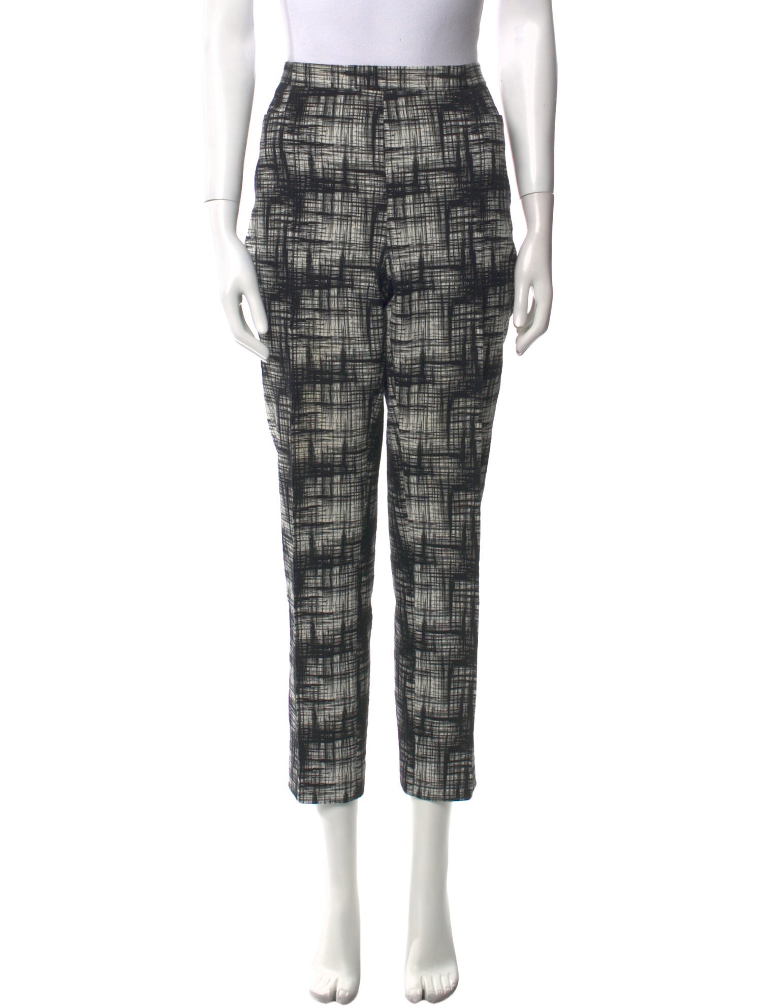Akris Punto Plaid Print Straight Leg Pants