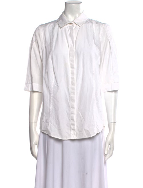 Akris Punto Three-Quarter Sleeve Button-Up Top