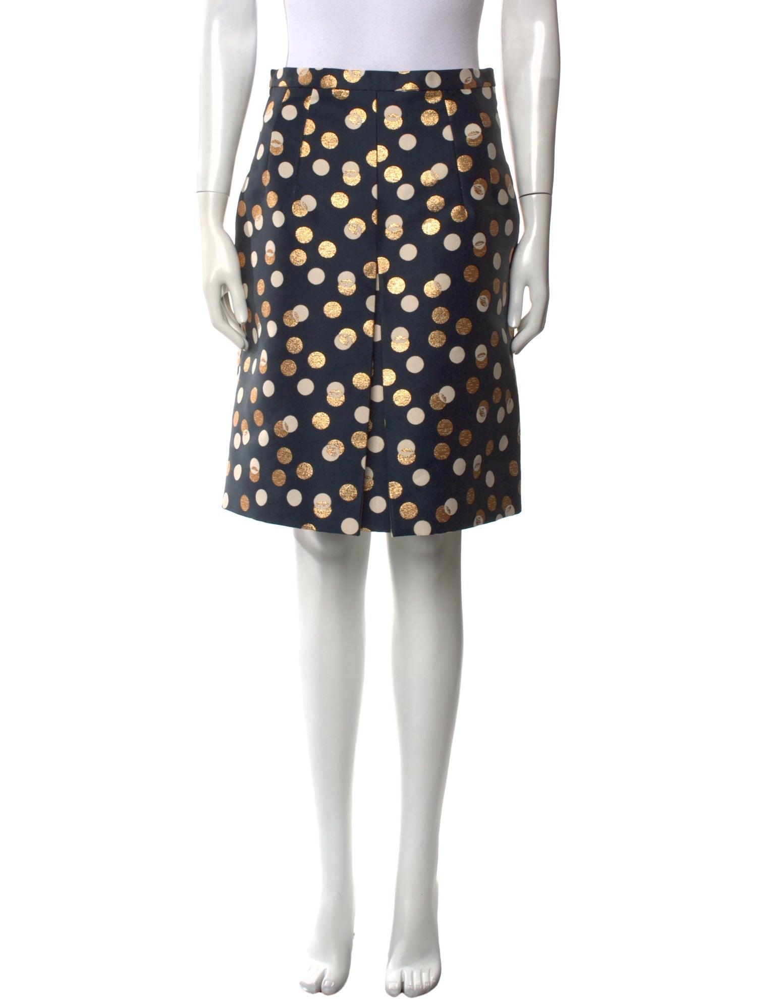 Akris Punto Polka Dot Print Knee-Length Skirt w/ Tags
