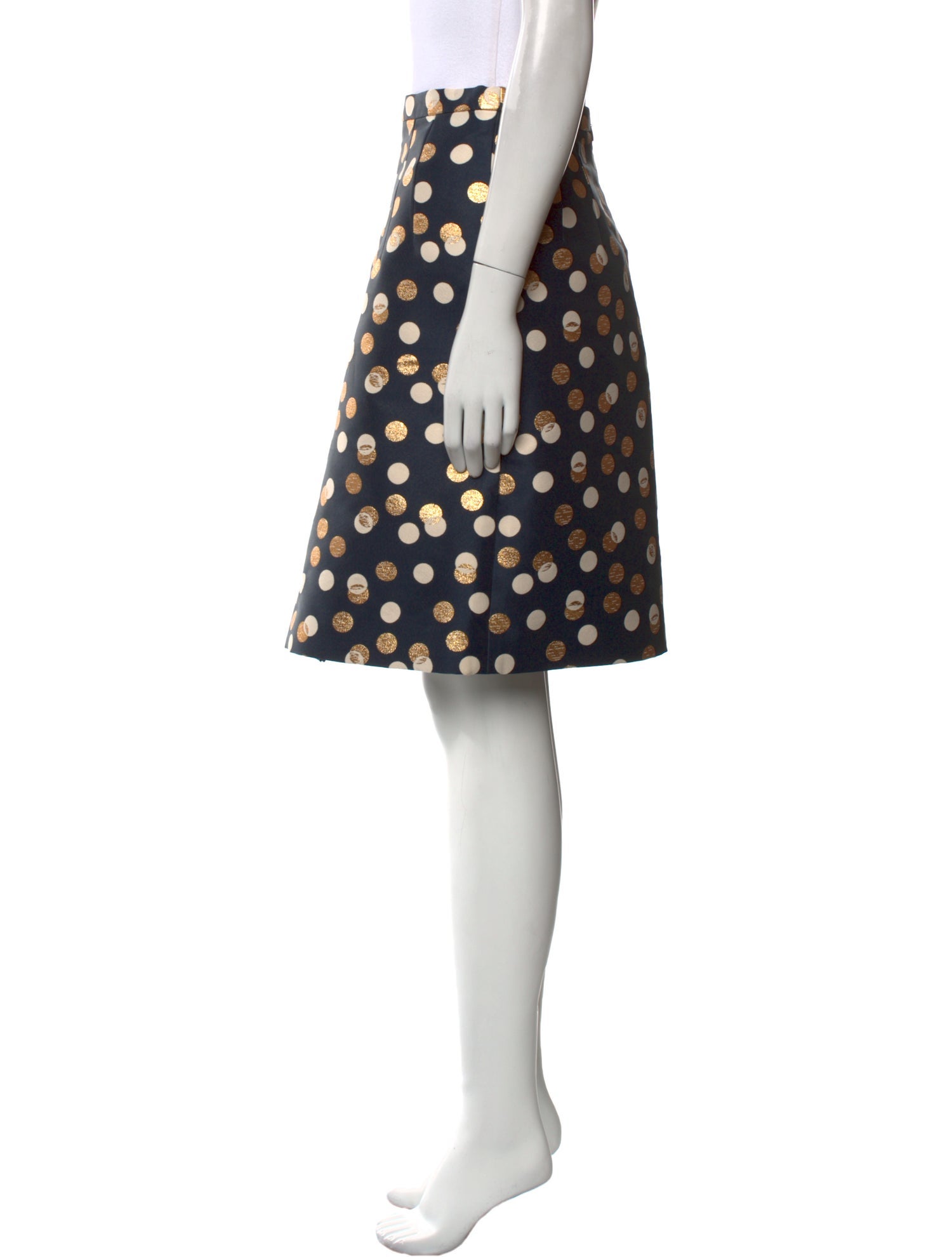 Akris Punto Polka Dot Print Knee-Length Skirt w/ Tags