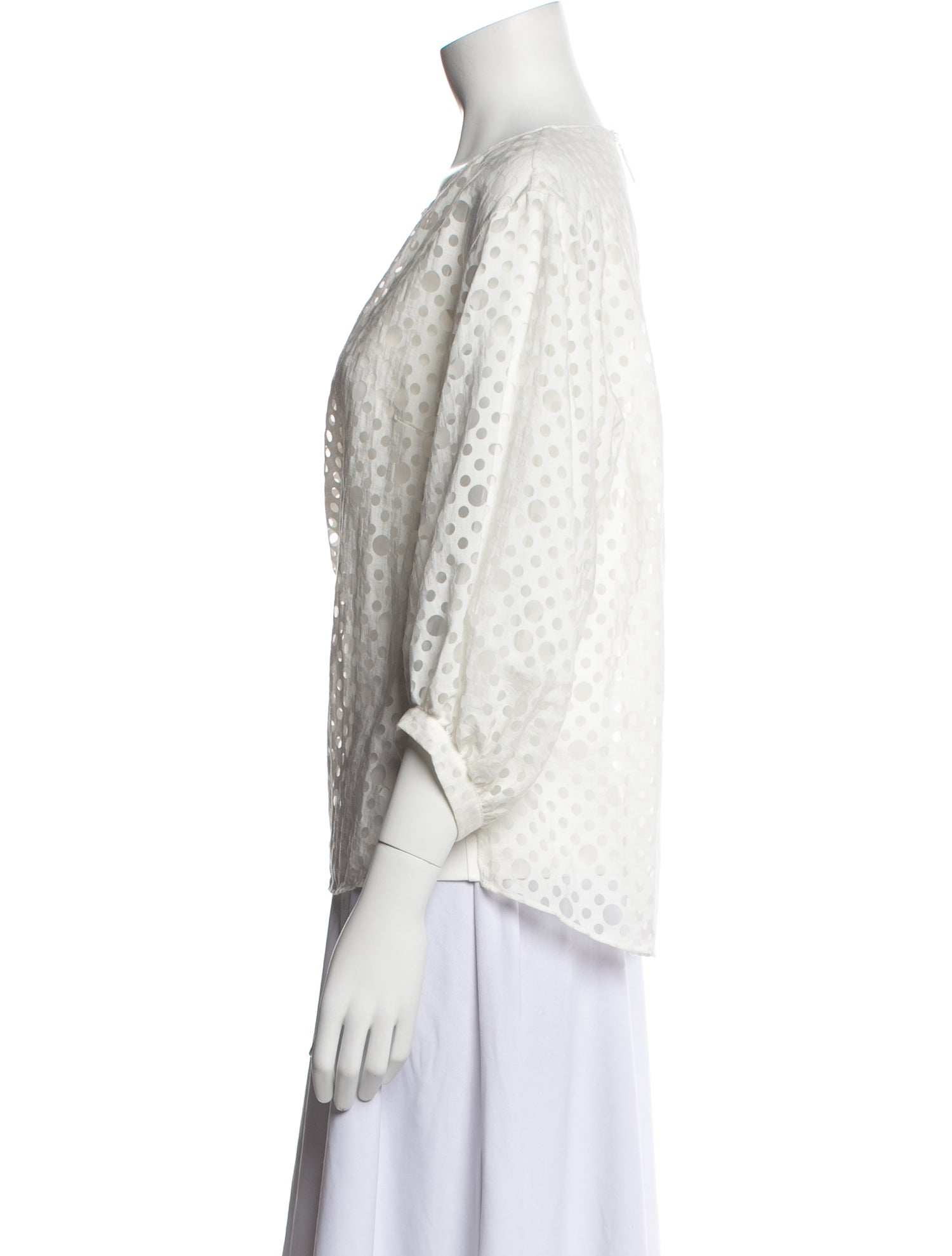 Akris Punto Bateau Neckline Three-Quarter Sleeve Blouse