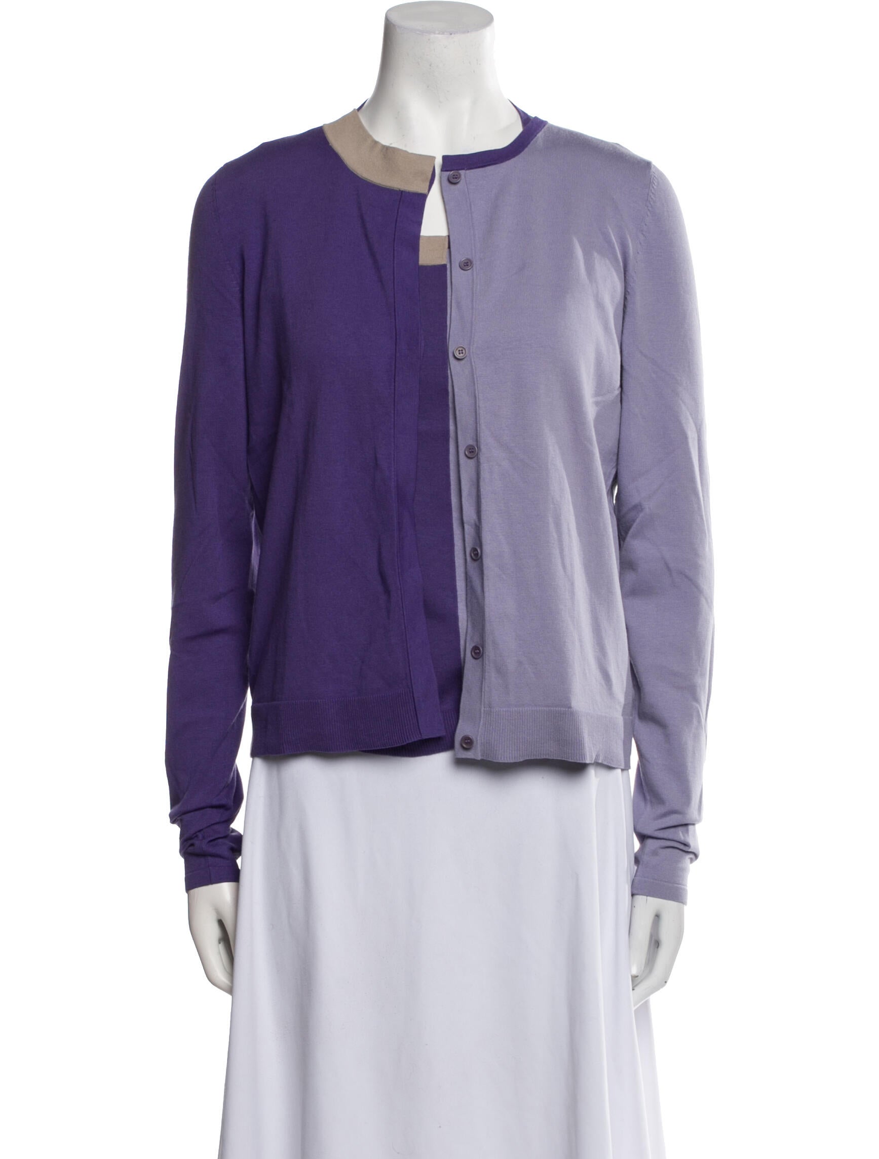 Akris Punto Colorblock Pattern Crew Neck Sweater