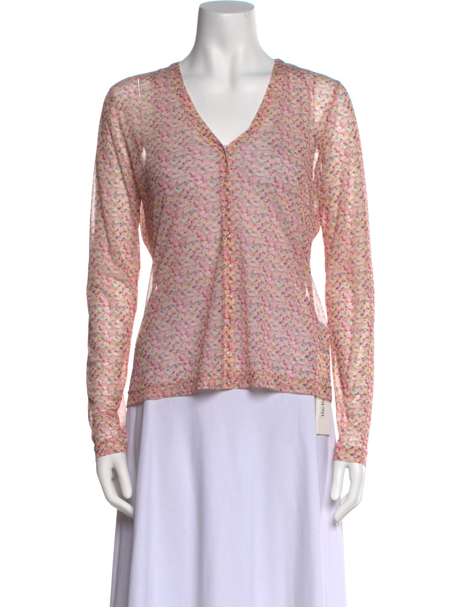 Akris Punto Printed V-Neck Blouse
