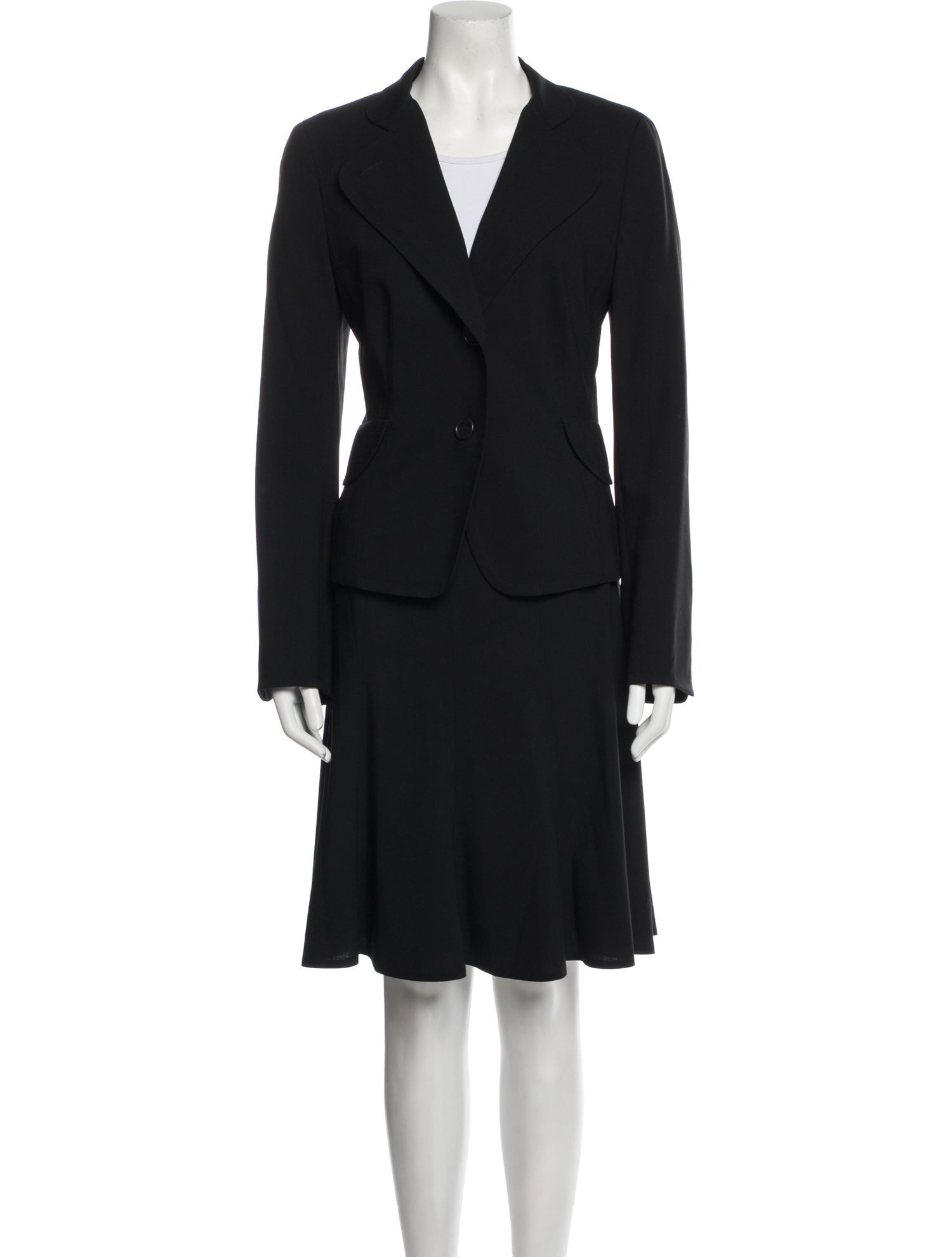Akris Punto Wool Ruffle Embellishment Skirt Suit